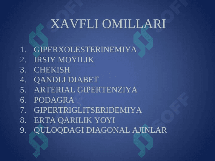 Miokardit va miokardiodistrofiyalarni etiologiyasi, patogenezi va davolash usullari. Miokardit va miokardiodistrofiyalarni davolashda qoMlaniladigan dori vositalarning farmakodinamikasi 4