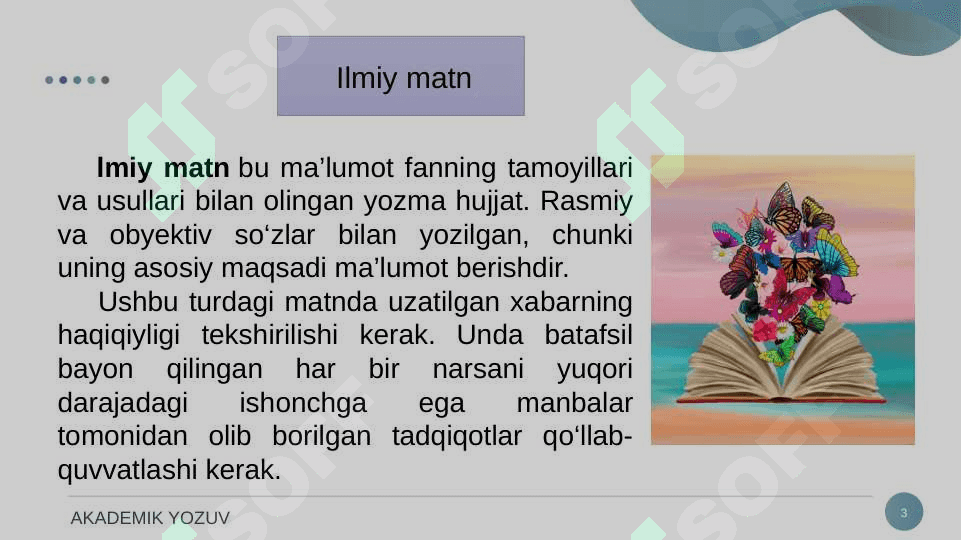 ILMIY MATNDA DALILLAR VA XULOSALARNING BERILISHI. 3