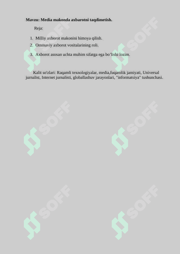 Media makonda axbarotni taqdimetish 2