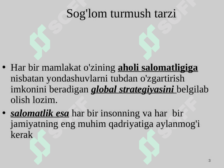 O’zbekiston Respublikasi aholisining yuqumli bo'lmagan kasalliklar profilaktikasining gigiyenik jihatlari 3