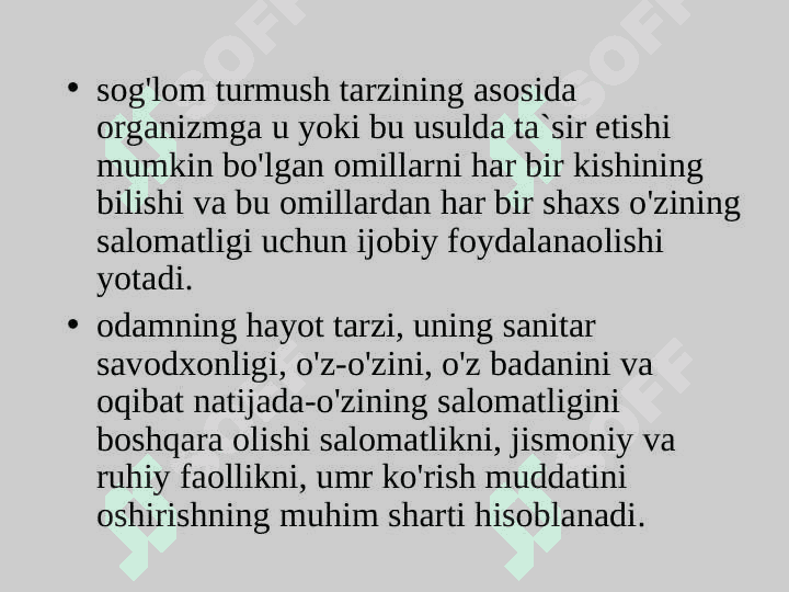 O’zbekiston Respublikasi aholisining yuqumli bo'lmagan kasalliklar profilaktikasining gigiyenik jihatlari 4