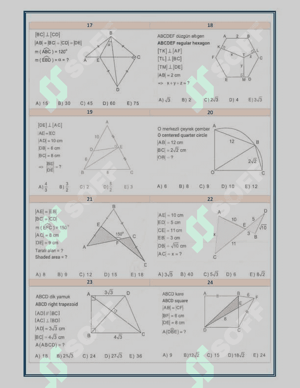 Milliy sertifikat uchun Geometriyadan test 3