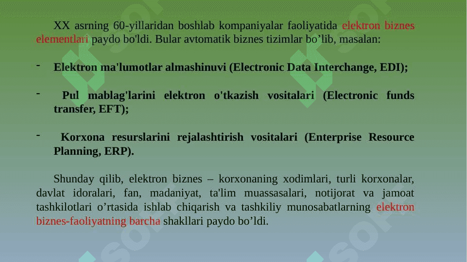 Elektron biznes va mobil tijorat texnologiyalari. 4