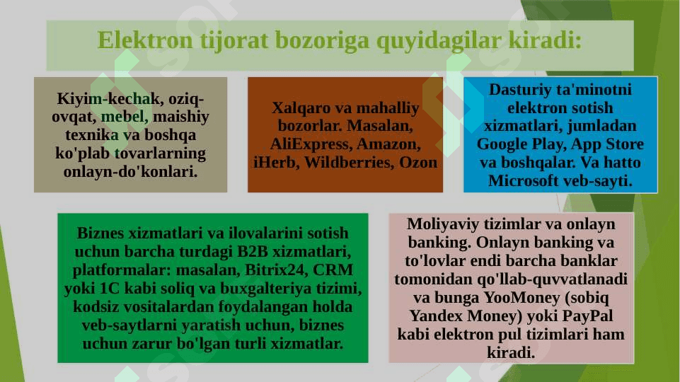 Elektron biznes va mobil tijorat texnologiyalari. 6