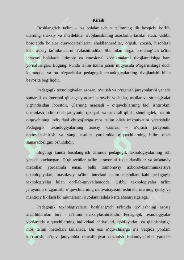Boshlangʻich taʼlimda pedagogik texnologiyalar 2