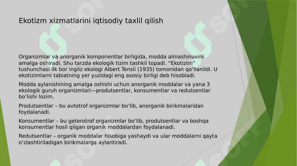 Ekotizm xizmatlarini iqtisodiy taxlil qilish 3