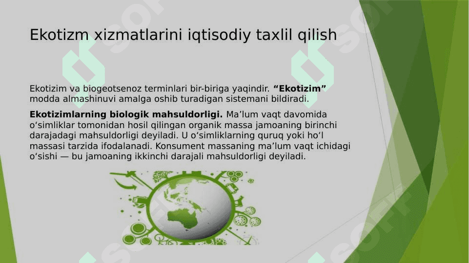 Ekotizm xizmatlarini iqtisodiy taxlil qilish 4