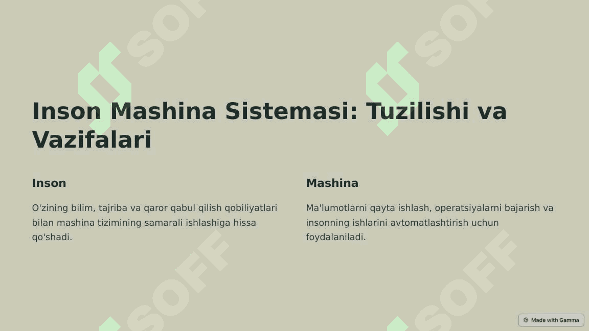 Inson mashina sistemasi 2