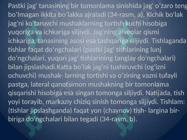 Pastki jag' 
sinishi 5