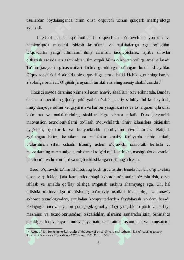 TA`LIM VA TARBIYA TIZIMIDA INNOVATSIYALARNING 8
