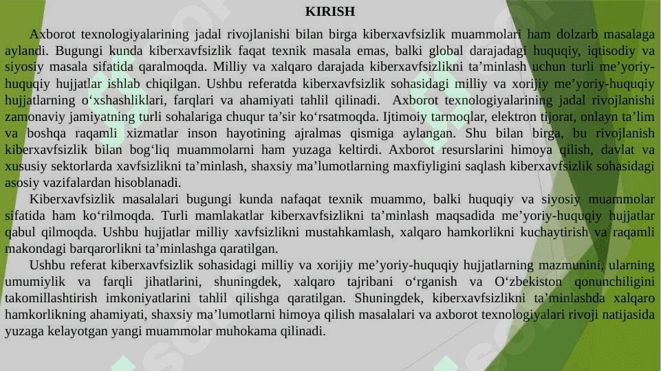Kiberxavfsizlikga oid milliy va xorijiy me'yoriy-huquqiy hujjatlar tahlili 2