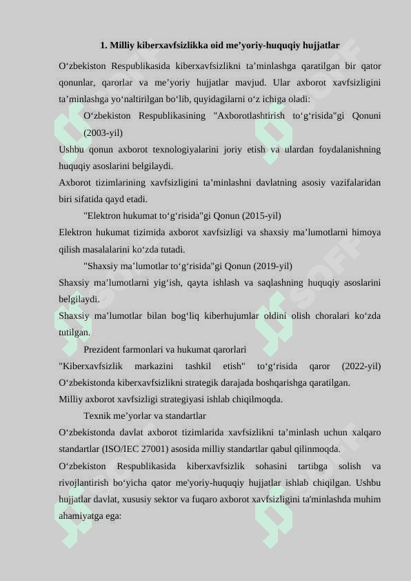 Kiberxavfsizlikga oid milliy va xorijiy me'yoriy-huquqiy hujjatlar tahlili 3