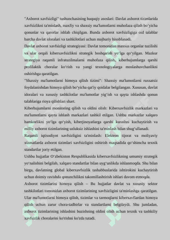 Kiberxavfsizlikga oid milliy va xorijiy me'yoriy-huquqiy hujjatlar tahlili 4