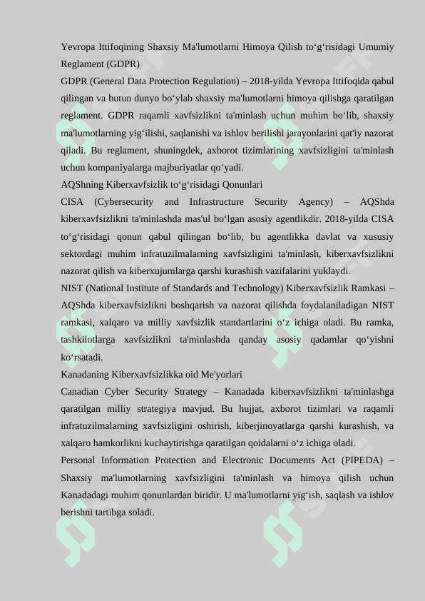 Kiberxavfsizlikga oid milliy va xorijiy me'yoriy-huquqiy hujjatlar tahlili 7