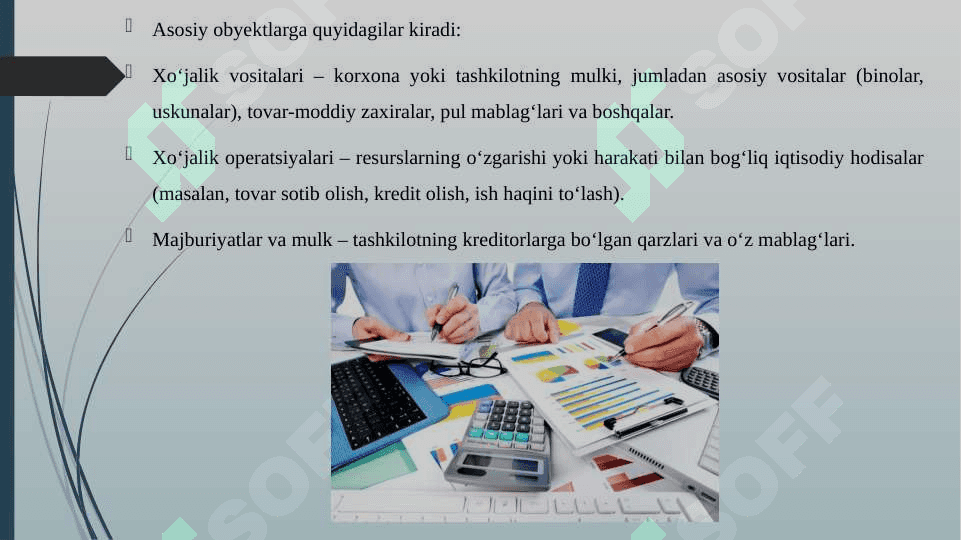 Buxgalteriya hisobining obyekti 4