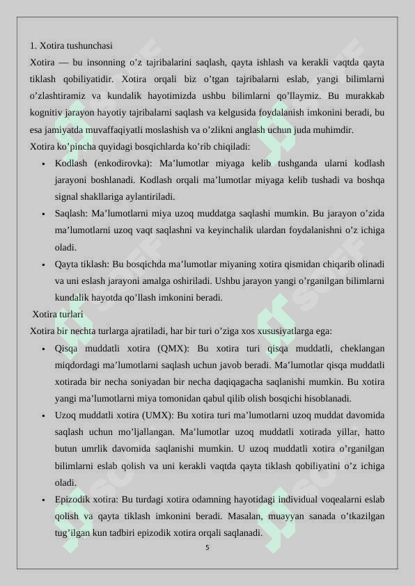 Xotira buzilishi 24 5