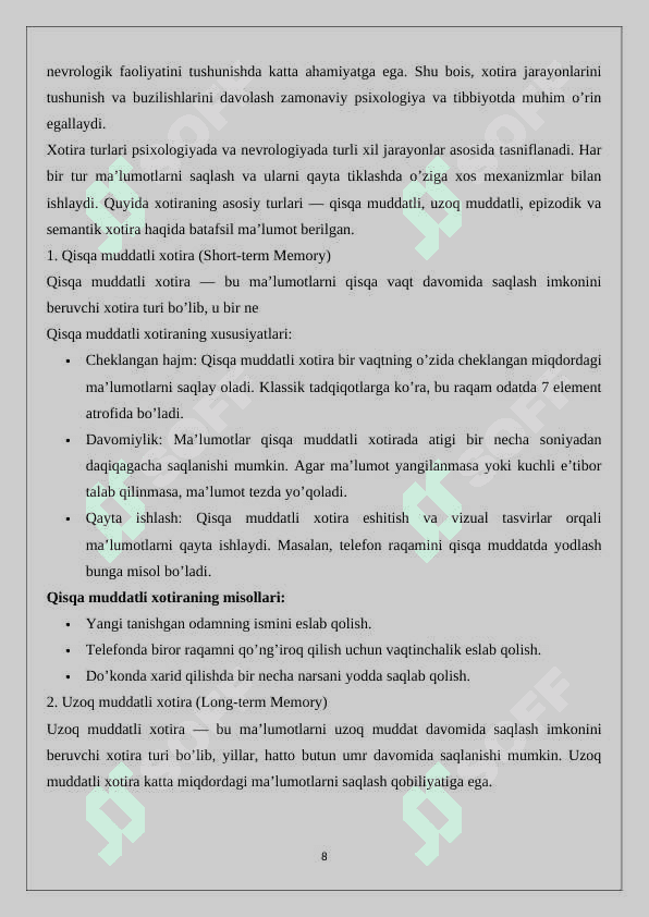 Xotira buzilishi 24 8