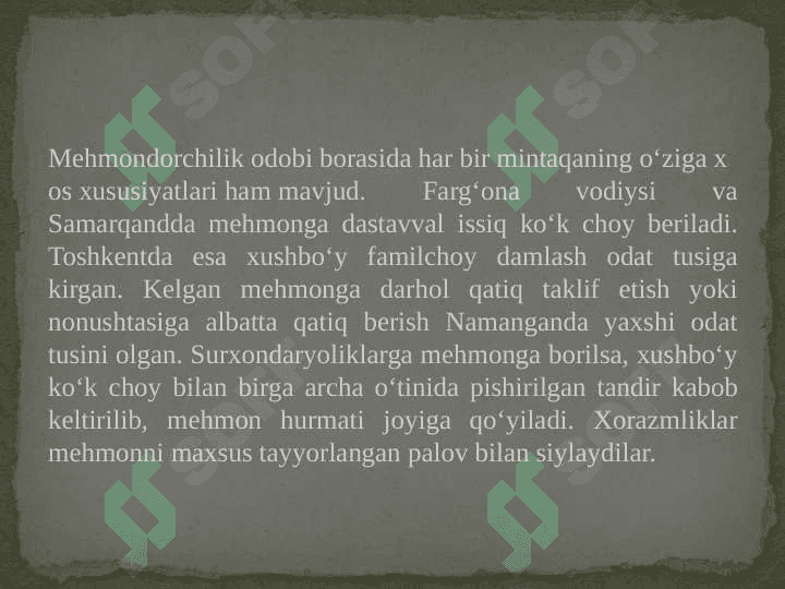 MEHMONDO’STLIKDA MADANIY XILMA XILLIK 5