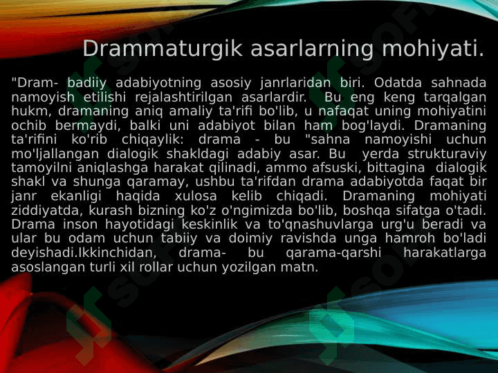 Drammaturgik janrlar 3