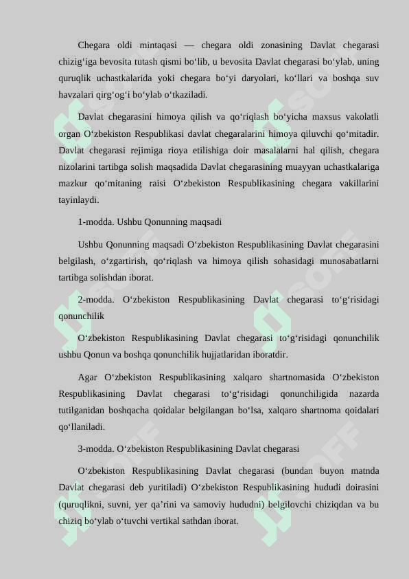 O'ZBEKISTON RESPUBLIKASI CHEGARASI VA DAXLSIZLIGI 3