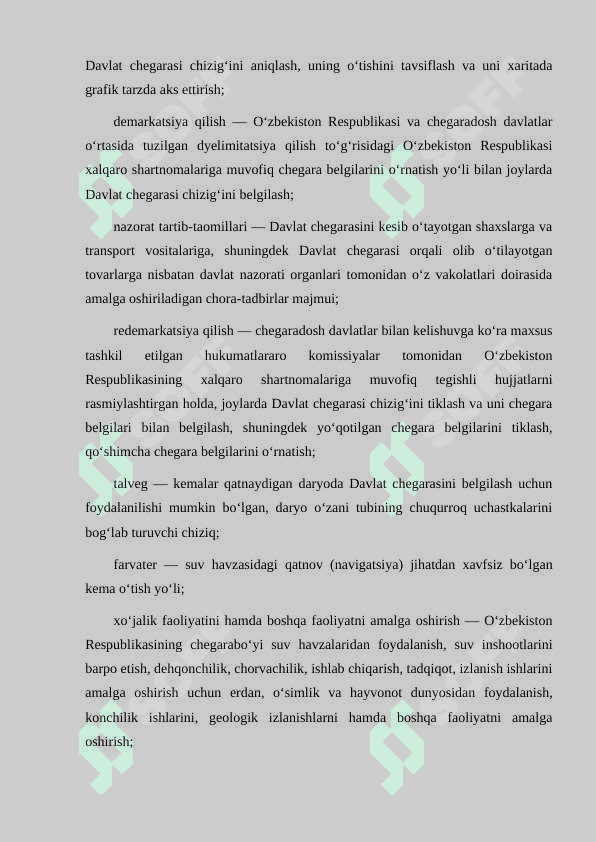 O'ZBEKISTON RESPUBLIKASI CHEGARASI VA DAXLSIZLIGI 5