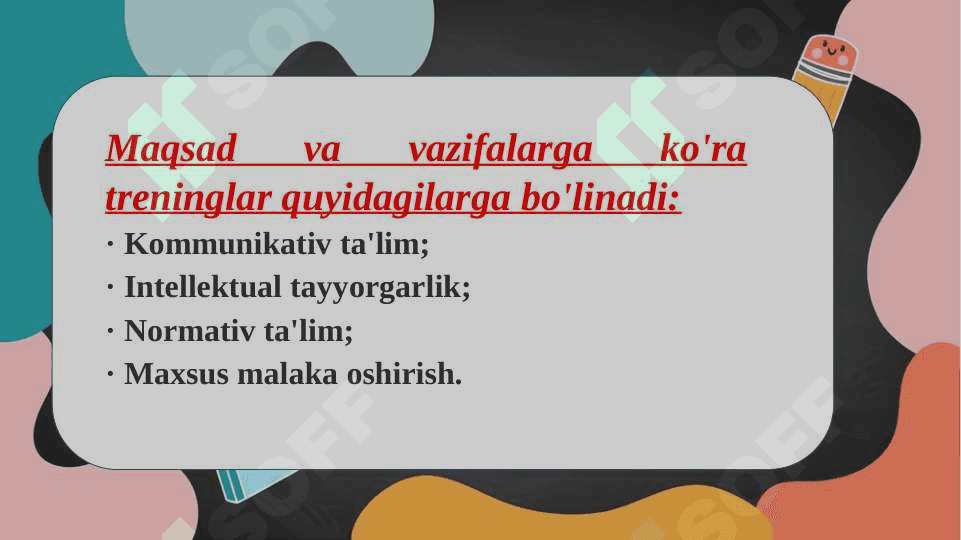 KOUCHING TURLARINI KLASSIFIKATSIYALASHNING MEZONLARI  Reja 3