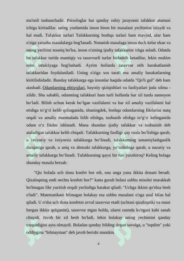 MAKTABGACHA TARBIYA YOSHIDA TAFAKKUR MUAMMOSINING O`RGANILISHI 4