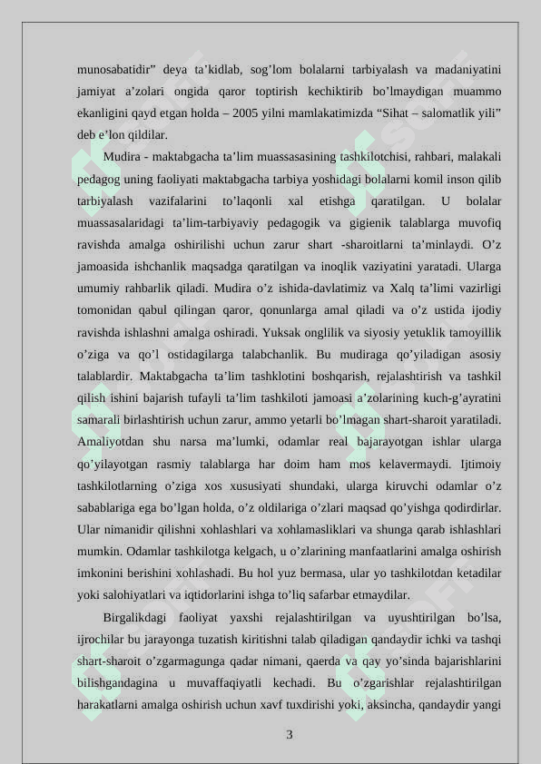 Maktabgacha ta'lim tashkiloti direktori is 3