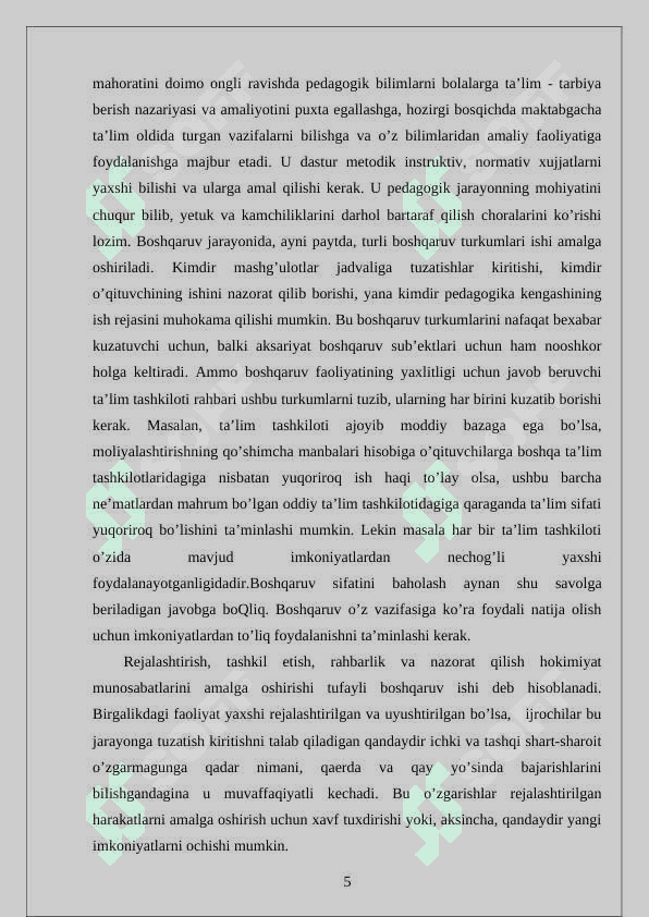 Maktabgacha ta'lim tashkiloti direktori is 5