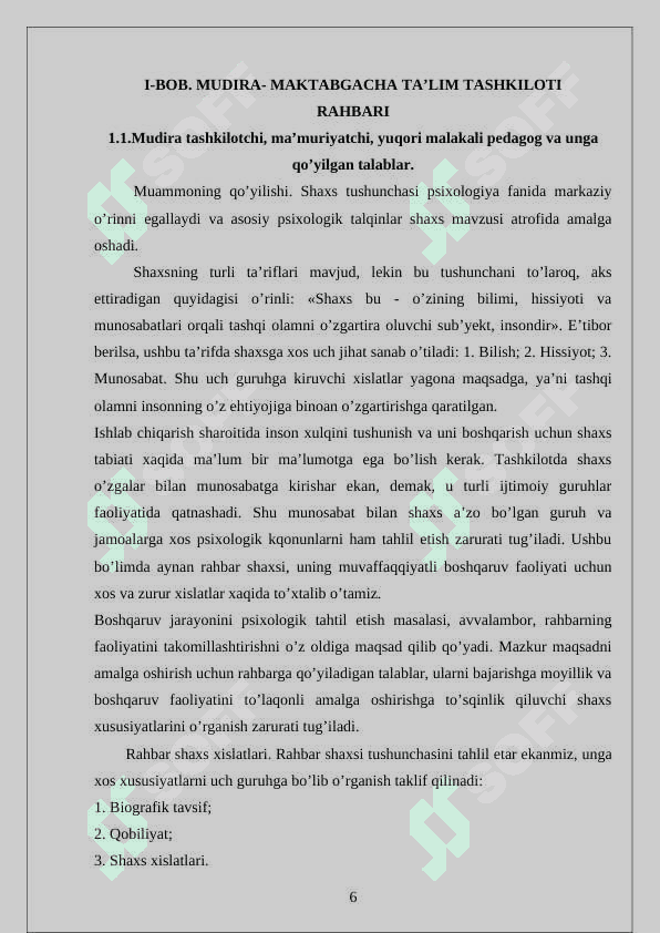 Maktabgacha ta'lim tashkiloti direktori is 6