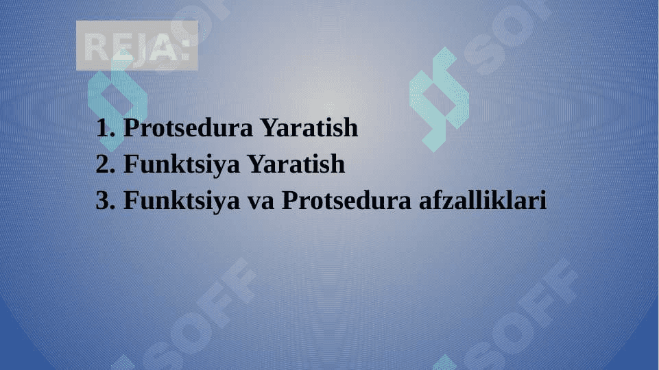 MySQLda  Protsedura va Funktsiyalar yaratish 2