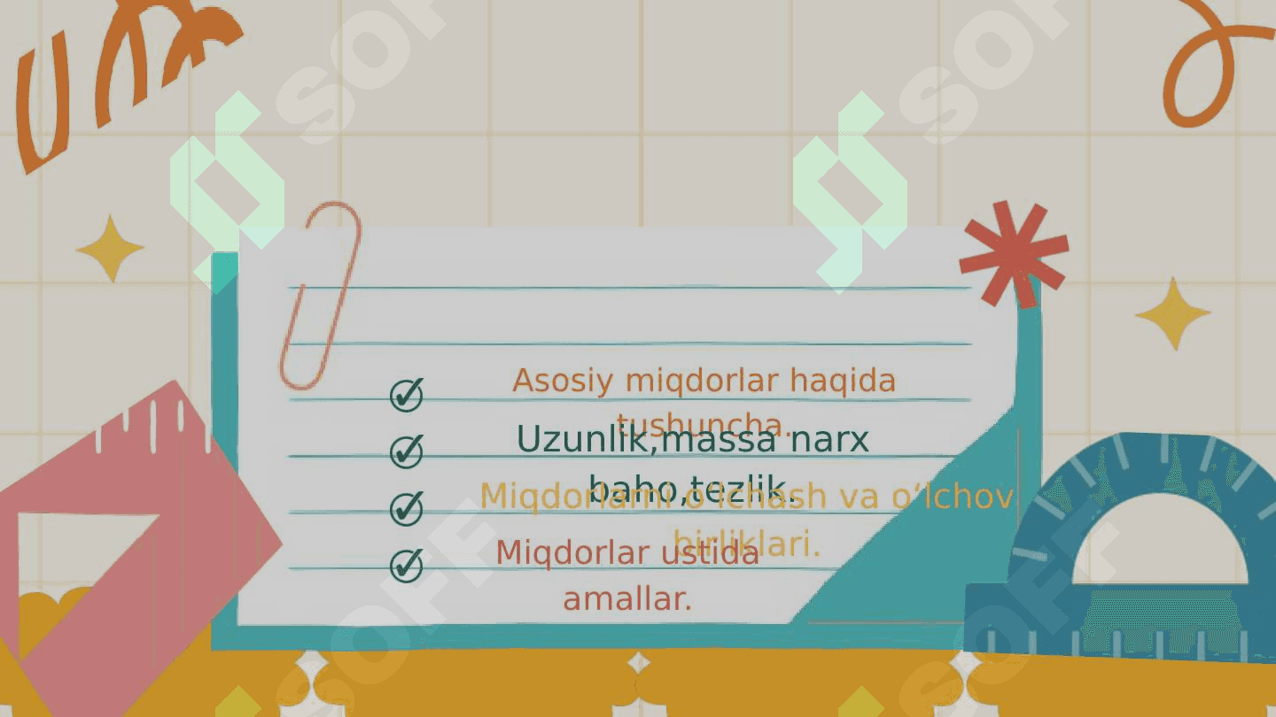 Boshlangʻich sinflarda oʻrganiladigan asosiy miqdorlar 2