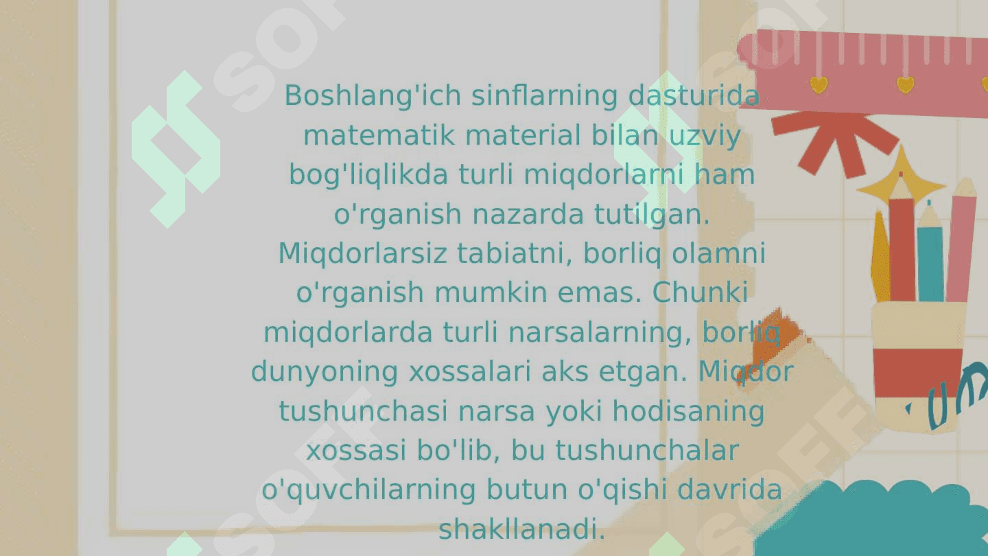 Boshlangʻich sinflarda oʻrganiladigan asosiy miqdorlar 3