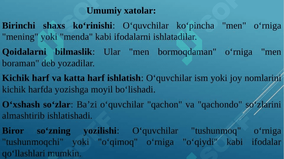 Grammatik va imlo xatolarini aniqlash 3