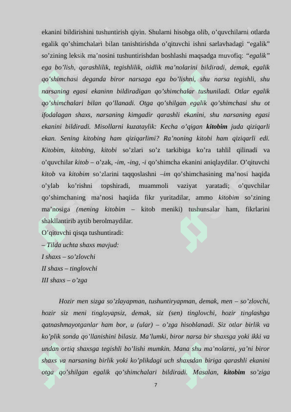 Ot so‘z turkumini o‘rganish jarayonida o‘quvchilar nutqini o‘stirish 7
