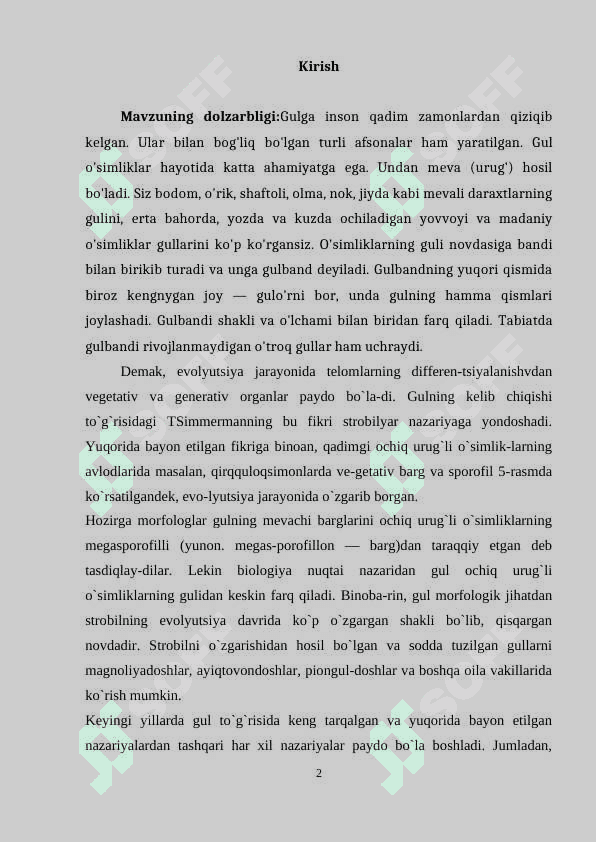 GULLI O'SIMLIKLARNING KELIB CHIQISHI 2