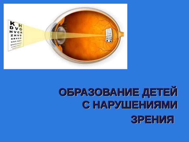 ОБРАЗОВАНИЕ ДЕТЕЙ С НАРУШЕНИЯМИ ЗРЕНИЯ