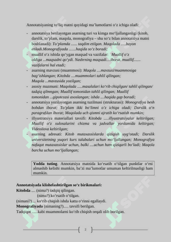ANNOTATSIYA YOZISH 2