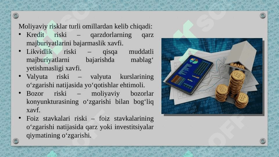Moliyaviy risklarni baholash metodlari 3