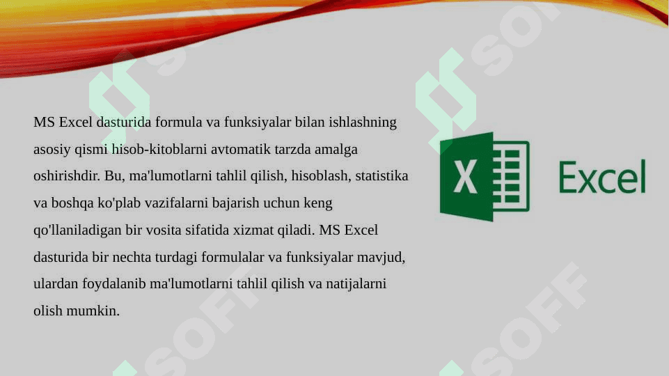 MS Excel dasturida formula va funksiyalar bilan ishlash 3