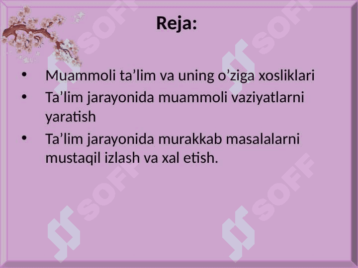 Muammoli o'qitish texnologiyasi 2