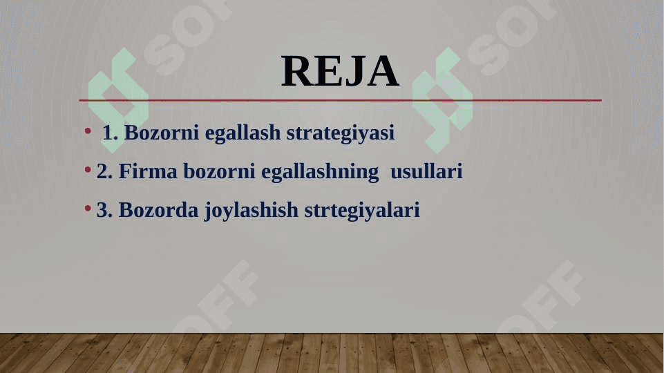 Bozorni egallash strategiyasi.Slayd 2