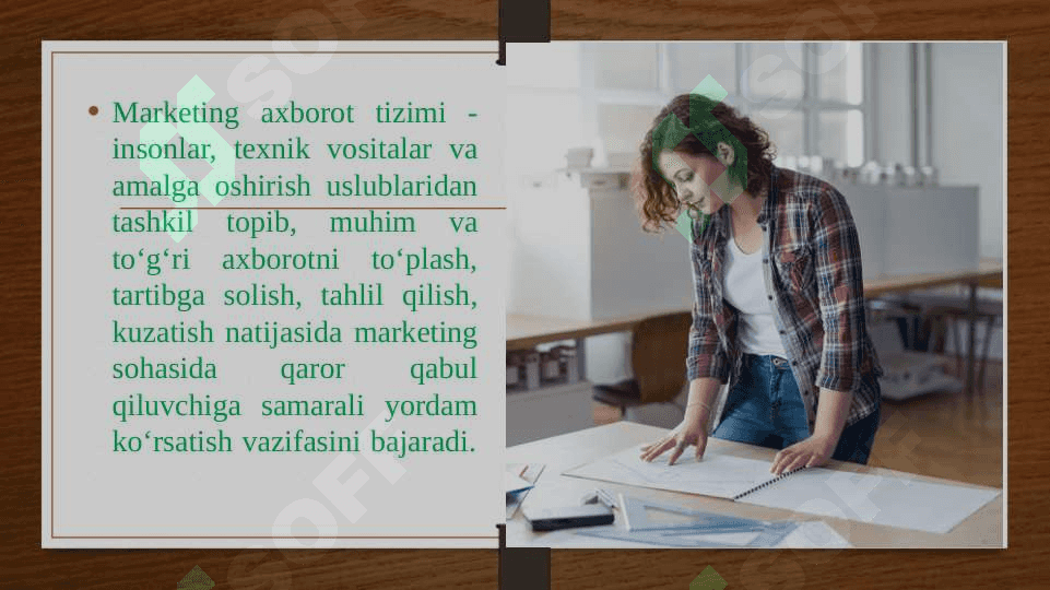 Marketingda axborotni oʻrni. Slayd 5