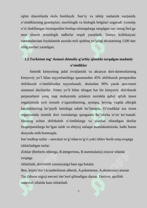 MADANIY OʻSIMLIKLARNING KELIB CHIQISH 7