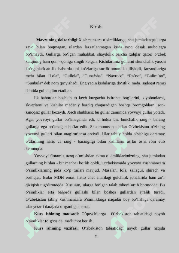 O'zbekistonning foydali o'simliklari 2