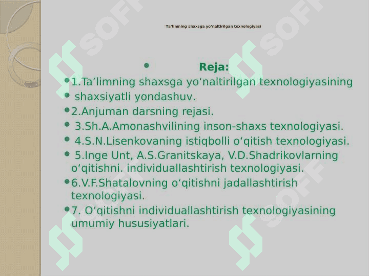 Ta’limning shaxsga yo‘naltirilgan texnologiyasi 2