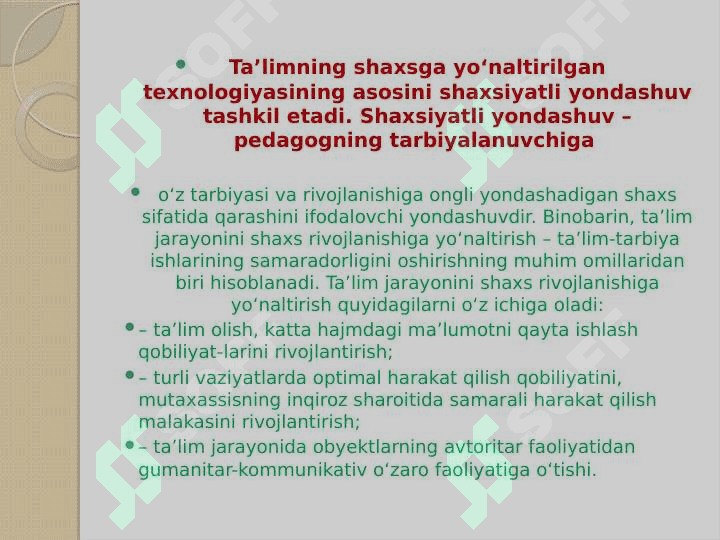 Ta’limning shaxsga yo‘naltirilgan texnologiyasi 5