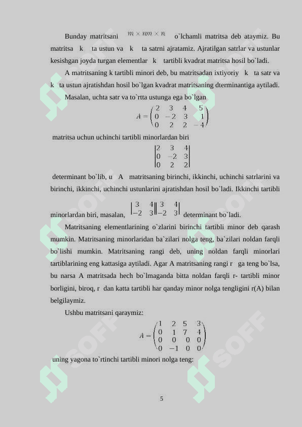 Chiziqli tenglamalar sistemasi. Gauss usuli. 5