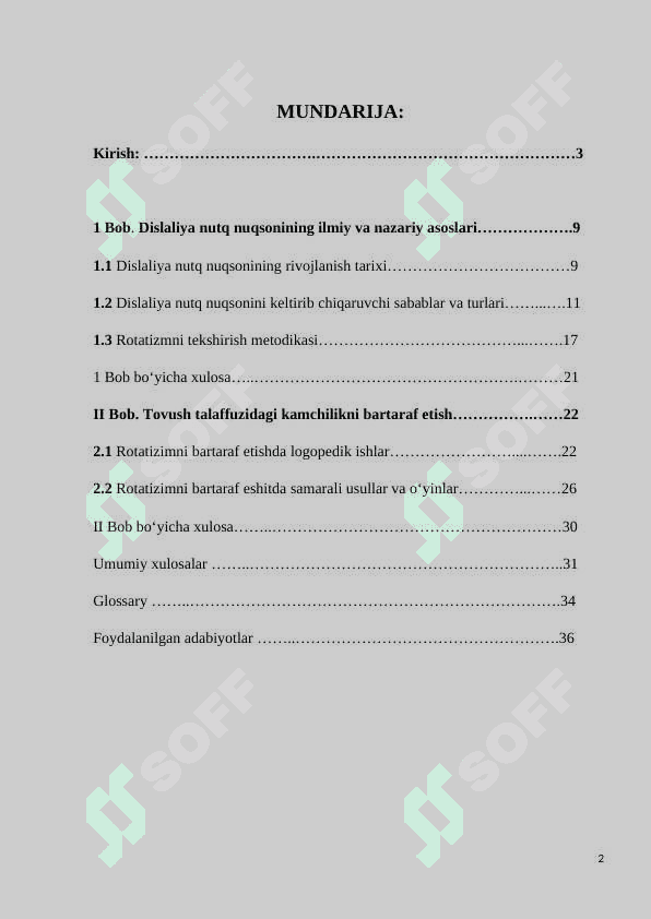 Kurs ishi.  Sigmatizm Rotatizm R tovushni chiqarishda muammolar. 2