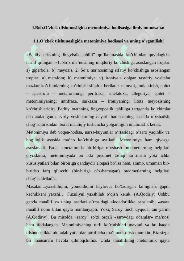 O’ZBEK TILSHUNOSLIGIDA METONIMIYA HODISASIGA ILMIY MUNOSABAT 5